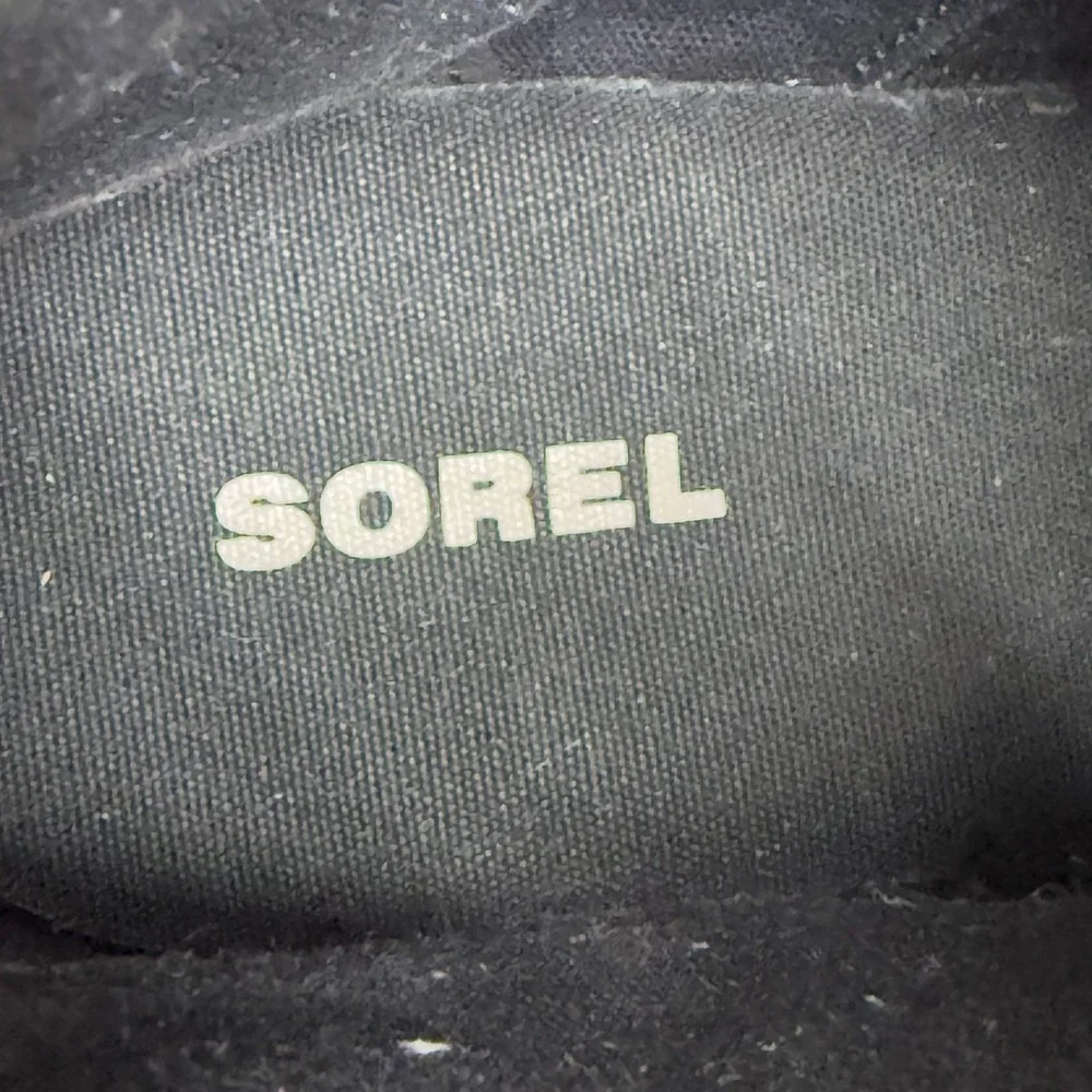 SOREL Madson Moc Toe Boots Youth Size 3 Black Leather Waterproof Lace up